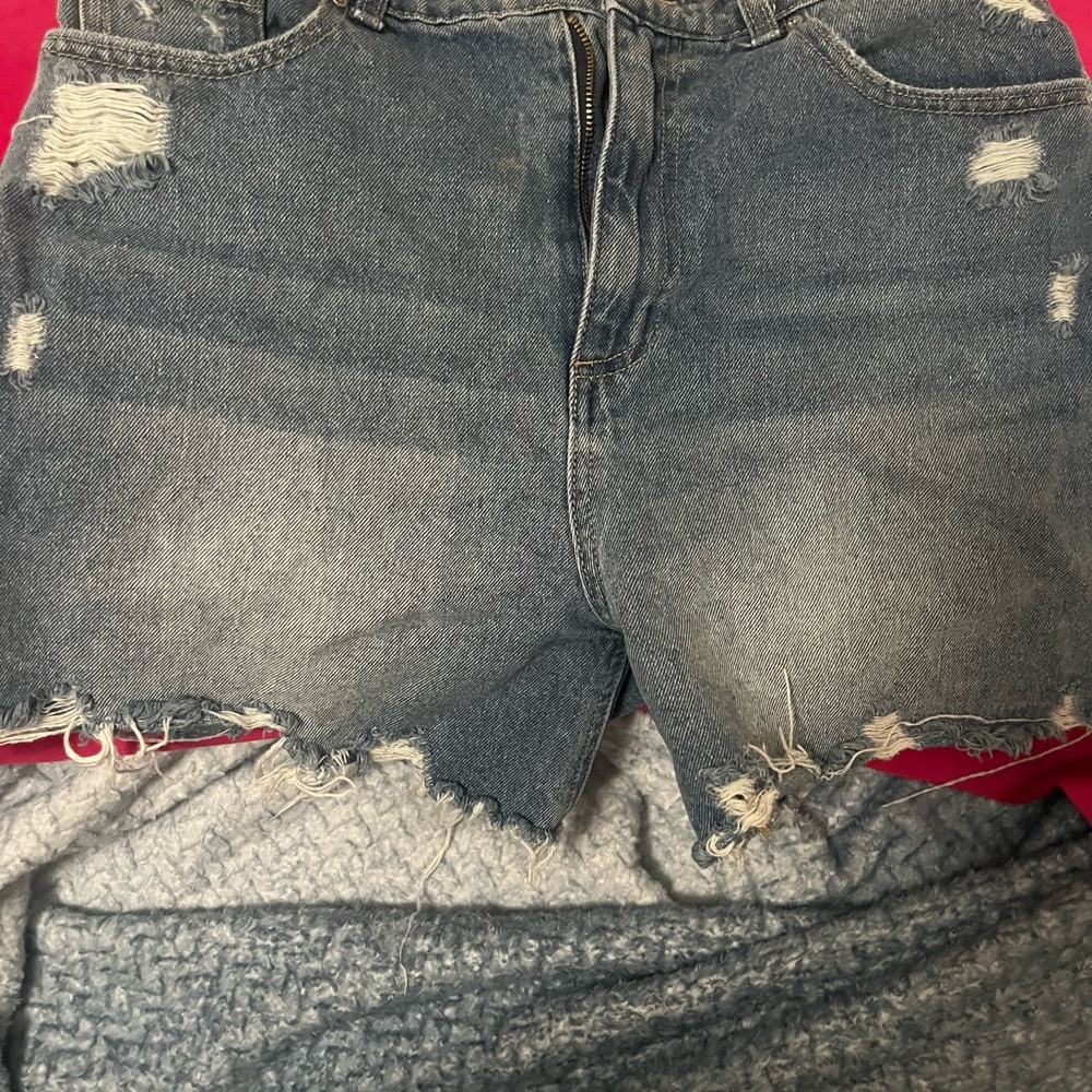 Distressed Denim Shorts